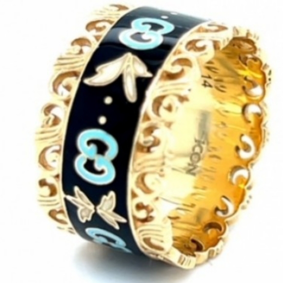 18K GUCCI Icon Blooms Yellow Gold Band Made in ITALY Wedding Registry - Picture 5 of 5